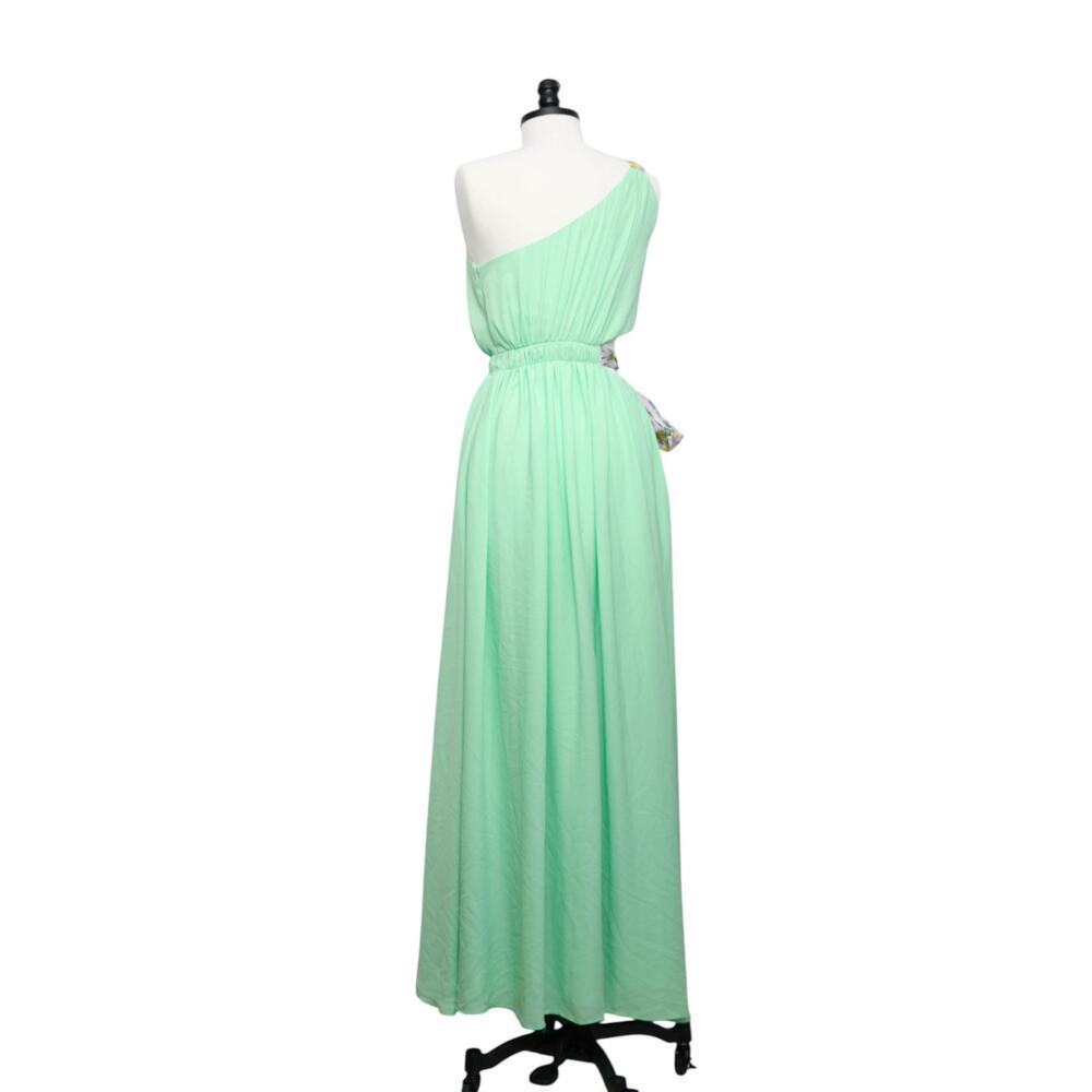 AMUR Zela One Shoulder Gown in Green Wedding Guest Size 6 - Picture 4 of 8